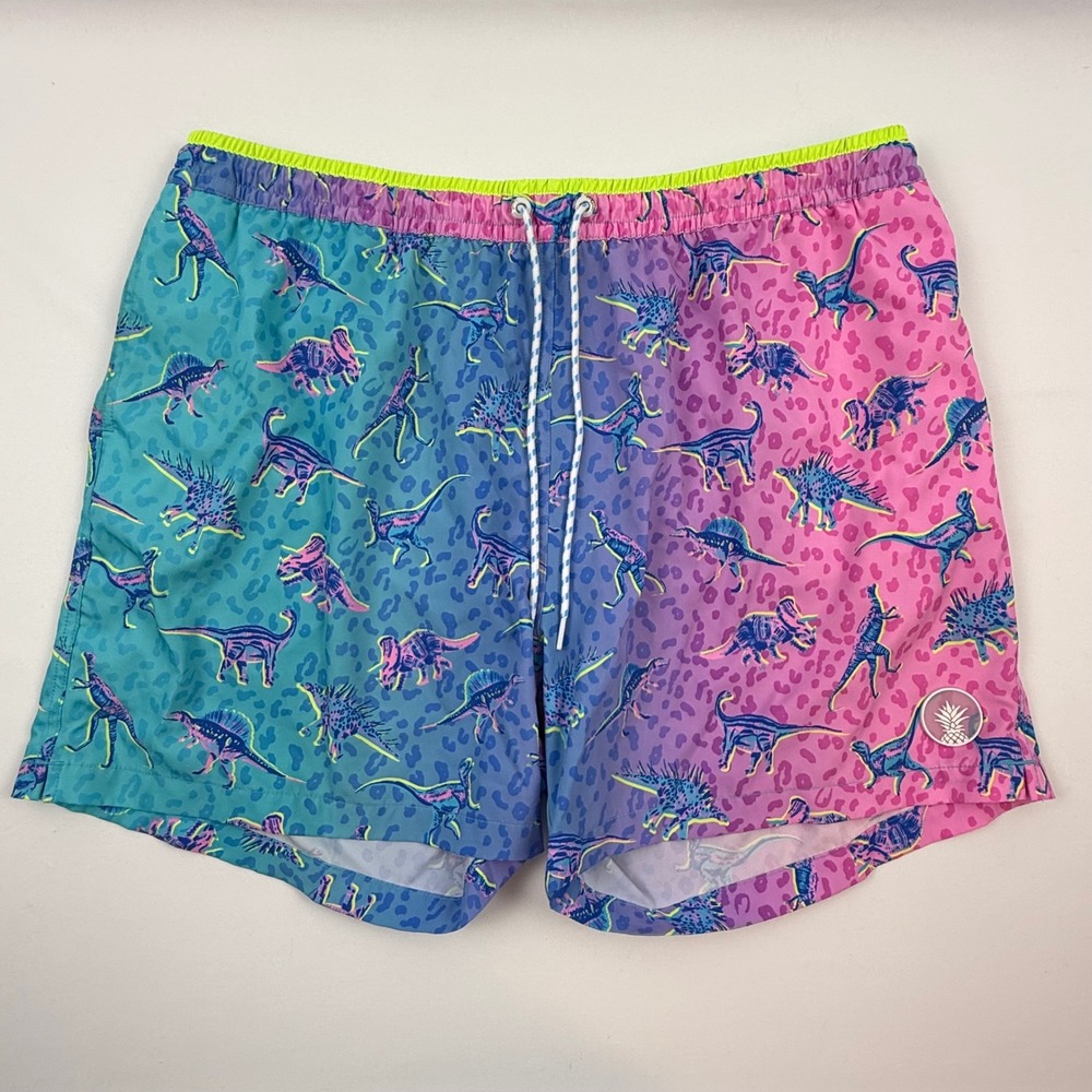 Chubbies Mens XXL 5.5 Inseam Dinosaur Leopard Gradient Swim Trunks SS24SW0575B